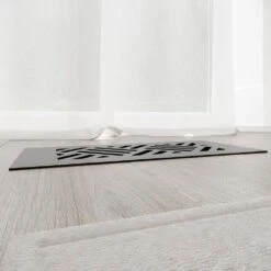 Low Profile 10 In. X 4 In. Steel Floor Register In Black Diagonal Pattern (3-Pack) -Fire Place Store blacks reggio registers registers grilles kit3 dg612sbnh 76 1000