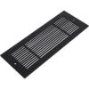 Royal Series 12 In. X 4 In. Black Steel Vent Cover Grille For Home Floors And Walls With Mounting Holes