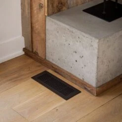 Royal Series 12 In. X 4 In. Black Steel Vent Cover Grille For Home Floors Without Mounting Holes -Fire Place Store blacks reggio registers registers grilles ryl16 614 sbnh 1f 1000