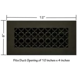 Victorian 10 In. X 4 In. Black Powder Coat Steel Floor Vent With Opposed Blade Damper -Fire Place Store blacks steelcrest registers grilles tvi10x4sbkn c3 1000