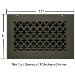 Victorian 10 In. X 6 In. Black Powder Coat Steel Wall Ceiling Vent With Opposed Blade Damper -Fire Place Store blacks steelcrest registers grilles tvi10x6sbkh c3 1000