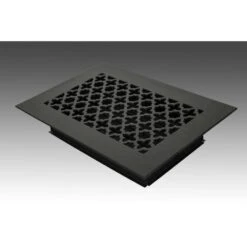 Victorian 10 In. X 6 In. Black Powder Coat Steel Floor Vent With Opposed Blade Damper