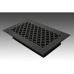 Victorian 12 In. X 6 In. Black Powder Coat Steel Wall Ceiling Vent With Opposed Blade Damper