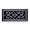 4 In. X 10 In. Ornamental Scroll Floor Diffuser Finished In Matte Black