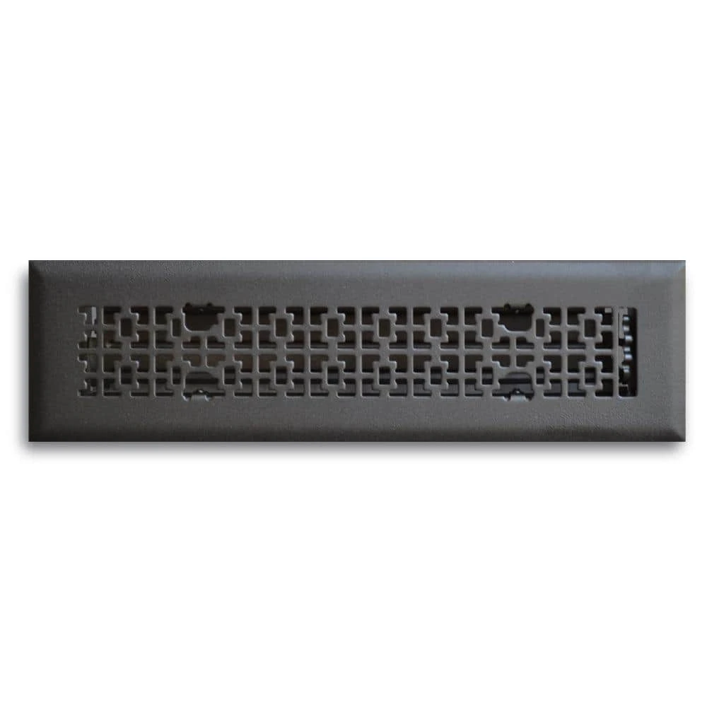 2 In. X 12 In. Vintage Victorian Floor Diffuser, Matte Black 1 2 In. X 12 In. Vintage Victorian Floor Diffuser, Matte Black