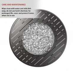 Bay Ridge 36 In. X 25 In. Round Aluminum Propane Gas Fire Pit Table With Glacier Ice Firebeads -Fire Place Store blacksmith alfresco gas fire pits 55 3011 40 1000