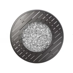 Bay Ridge 36 In. X 25 In. Round Aluminum Propane Gas Fire Pit Table With Glacier Ice Firebeads -Fire Place Store blacksmith alfresco gas fire pits 55 3011 66 1000