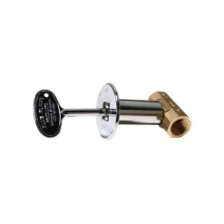 Straight Gas Valve Kit Includes Brass Valve, Floor Plate And Key In Polished Chrome