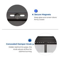 Harland Large Glass Fireplace Doors With Screen -Fire Place Store bluegrass living fireplace doors 173251 1f 1000