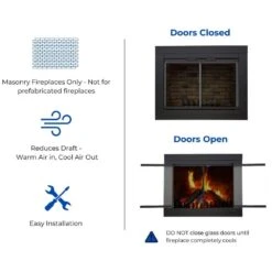 Harland Large Glass Fireplace Doors With Screen -Fire Place Store bluegrass living fireplace doors 173251 44 1000