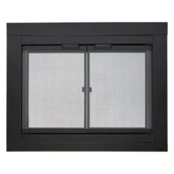 Harland Large Glass Fireplace Doors With Screen