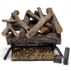 18 In. Rustic Oak Vented Natural Gas Fireplace Log Set With Remote Control Kit, 45,000 BTU 8 18 In. Rustic Oak Vented Natural Gas Fireplace Log Set With Remote Control Kit, 45,000 BTU -Fire Place Store bluegrass living vented gas fireplace logs 171238 4f 1000