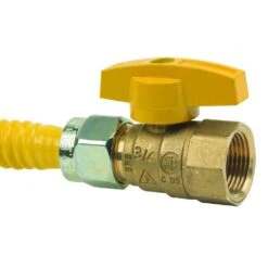 ProCoat 3/4 In. MIP X 3/4 In. FIP Ball Valve X 60 In. Stainless Steel Gas Connector 5/8 In. O.D. (93,200 BTU) -Fire Place Store brasscraft gas fittings connectors cssc1j 60 4f 1000