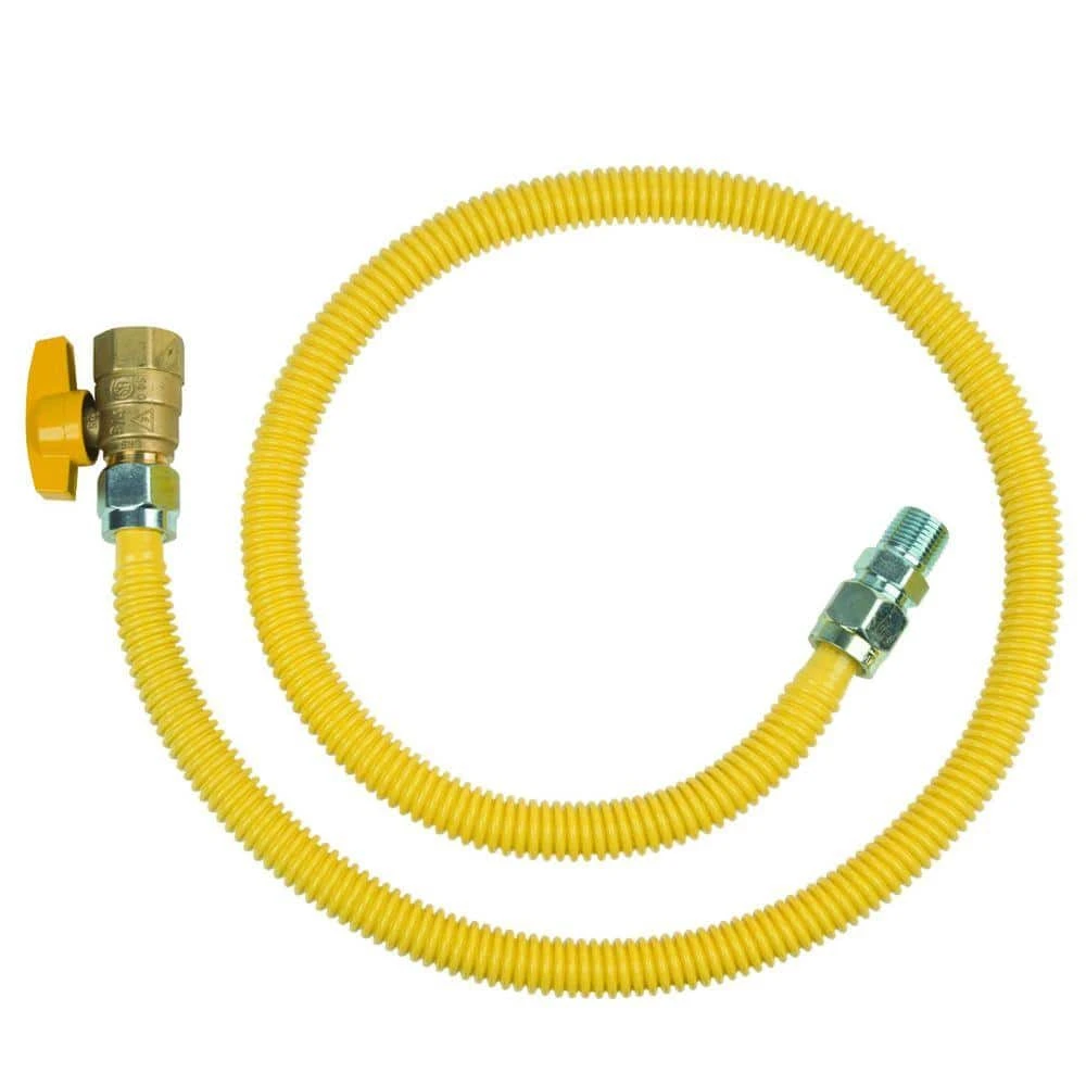 ProCoat 1/2 In. MIP X 3/4 In. FIP Ball Valve X 48 In. Stainless Steel Gas Connector 5/8 In. O.D. (106,000 BTU) 1 ProCoat 1/2 In. MIP X 3/4 In. FIP Ball Valve X 48 In. Stainless Steel Gas Connector 5/8 In. O.D. (106,000 BTU)