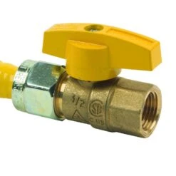 ProCoat 1/2 In. MIP X 1/2 In. FIP Ball Valve X 48 In. Stainless Steel Gas Connector 5/8 In. O.D. (106,000 BTU) -Fire Place Store brasscraft gas fittings connectors cssc4k 48 4f 1000