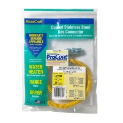 ProCoat 1/2 In. MIP X 1/2 In. MIP X 36 In. Stainless Steel Gas Connector 1/2 In. O.D. (71,100 BTU) -Fire Place Store brasscraft gas fittings connectors cssd44 36 p 1f 1000