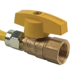 ProCoat 1/2 In. MIP X 1/2 In. FIP Gas Ball Valve X 72 In. Stainless Steel Gas Connector 3/8 In. O.D. (23,100 BTU) -Fire Place Store brasscraft gas fittings connectors cssl4m 72 4f 1000