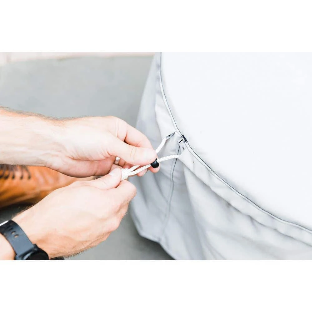 X Series 19-Fire Pit Cover-Weather-Resistant And Debris Protection-Marine-Grade Polyester With Secure Fit-Light Grey 2 X Series 19-Fire Pit Cover-Weather-Resistant And Debris Protection-Marine-Grade Polyester With Secure Fit-Light Grey - Image 2