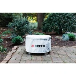 X Series 24-Fire Pit Cover-Weather-Resistant And Debris Protection-Marine-Grade Polyester With Secure Fit-Light Grey -Fire Place Store breeo fire pit covers and accessories br x24 coas 4f 1000