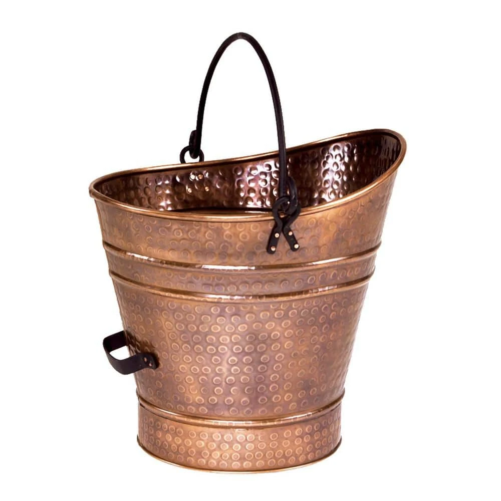 14 In. Tall Copper Traditional Galvanized Steel Round Small Pellet Bucket With Handles 1 14 In. Tall Copper Traditional Galvanized Steel Round Small Pellet Bucket With Handles
