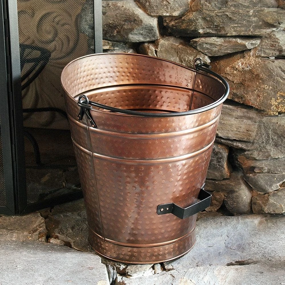 18 In. Tall Copper Traditional Galvanized Steel Round Large Pellet Bucket With Handles 1 18 In. Tall Copper Traditional Galvanized Steel Round Large Pellet Bucket With Handles