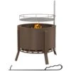 OUTSUNNY 2-in-1 Smokeless Fire Pit Bronze 19 In. Portable Wood Burning Firepit