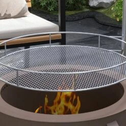 OUTSUNNY 2-in-1 Smokeless Fire Pit Bronze 19 In. Portable Wood Burning Firepit -Fire Place Store bronze outsunny wood burning fire pits 842 336v00tn 77 1000