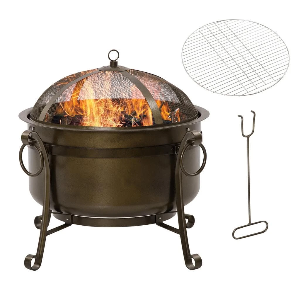30 In. Outdoor Fire Pit Grill, Portable Steel Wood Burning Bowl, Cooking Grate For Patio, Backyard, BBQ 1 30 In. Outdoor Fire Pit Grill, Portable Steel Wood Burning Bowl, Cooking Grate For Patio, Backyard, BBQ