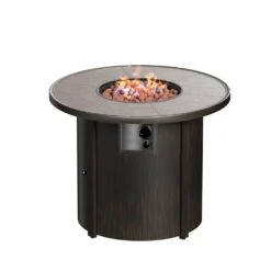 HeatPro 32 In. Round Propane Gas Fire Pit Table 30,000 BTU