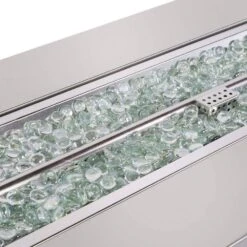 18.5 In. X 33.5 In. X 22.5 In. 50,000 BTU Square Stainless Steel Propane Fire Pit Patio Heater With Weather Cover -Fire Place Store bronze xtremepowerus gas fire pits 96800 h 44 1000