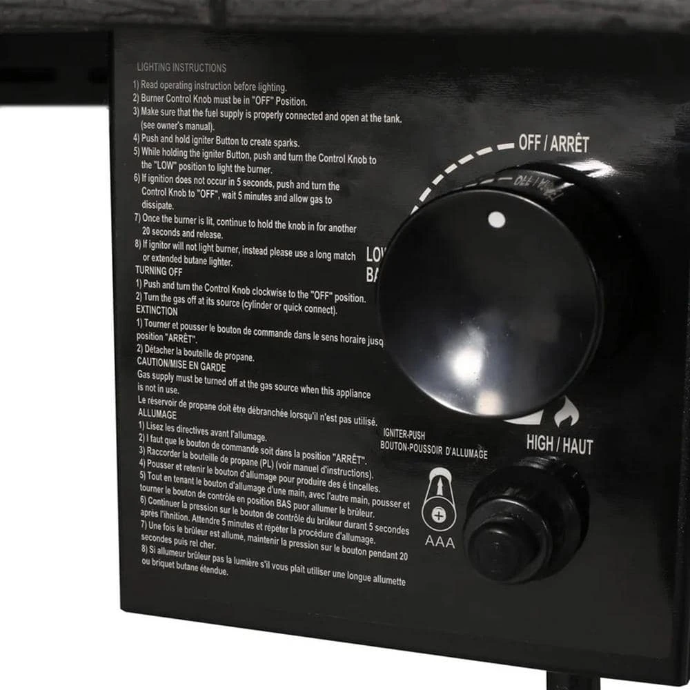 35 In. W X 30 In. H Iron Rectangle Propane Burning Outdoor Fire Pit In Brown 5 35 In. W X 30 In. H Iron Rectangle Propane Burning Outdoor Fire Pit In Brown - Image 5