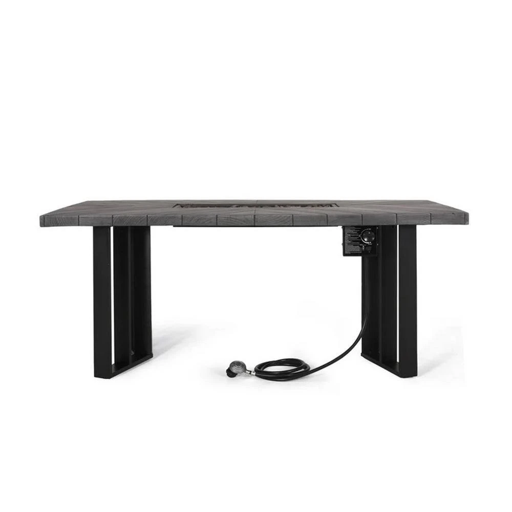 35 In. W X 30 In. H Iron Rectangle Propane Burning Outdoor Fire Pit In Brown 1 35 In. W X 30 In. H Iron Rectangle Propane Burning Outdoor Fire Pit In Brown