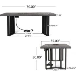 35 In. W X 30 In. H Iron Rectangle Propane Burning Outdoor Fire Pit In Brown 14 35 In. W X 30 In. H Iron Rectangle Propane Burning Outdoor Fire Pit In Brown -Fire Place Store brown boosicavelly gas fire pits bobcfp02bro 76 1000