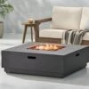 39 In. Brown Square Propane Outdoor Fire Pit