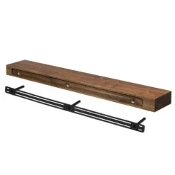 72 In. Dark Chocolate Timber Floating Shelf - Versatile Wood Mantel And Wall Shelf -Fire Place Store brown dogberry collections mantel shelves s smth7263brwn fa 1000