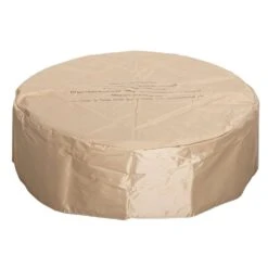 28 X 10 In. Round Stone Propane Brown Fire Pit With Water Proof Cover And Lava Rock -Fire Place Store brown fire pit kits h2sa05 1ot012 fa 1000