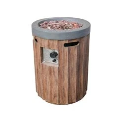 Penny Outdoor Vertical Wood Grain Effect Heater -Fire Place Store brown moda furnishings gas fire pits mog 2352 e1 1000
