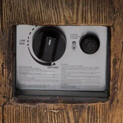 Merida Round Outdoor Propane Gas Brown Fire Pit Table With Lava Rock, 40 In. Dia -Fire Place Store brown shine company gas fire pits 6201br c3 1000