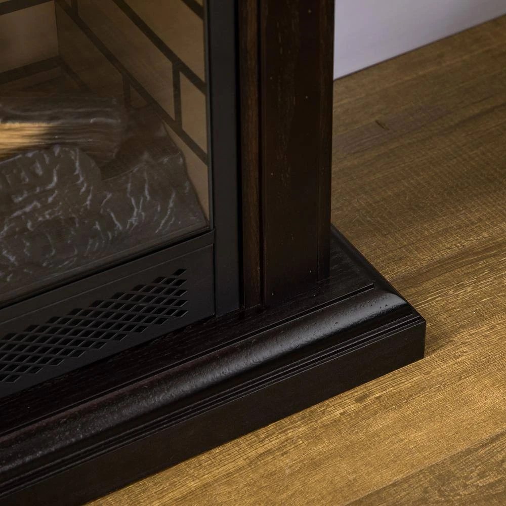 31 In. Freestanding Electric Fireplace In Brown With Dimmable Flame Effect And Mantel, Space Heater With Remote Control 9 31 In. Freestanding Electric Fireplace In Brown With Dimmable Flame Effect And Mantel, Space Heater With Remote Control - Image 9