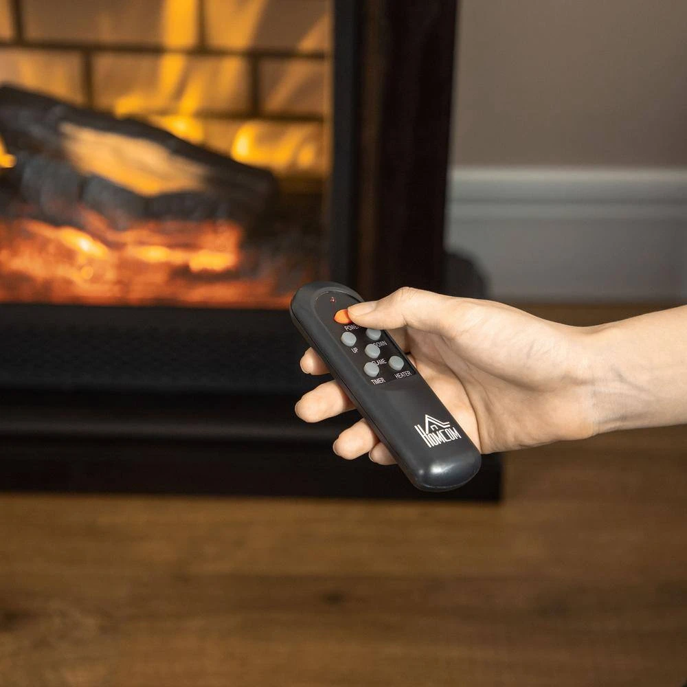 31 In. Freestanding Electric Fireplace In Brown With Dimmable Flame Effect And Mantel, Space Heater With Remote Control 7 31 In. Freestanding Electric Fireplace In Brown With Dimmable Flame Effect And Mantel, Space Heater With Remote Control - Image 7