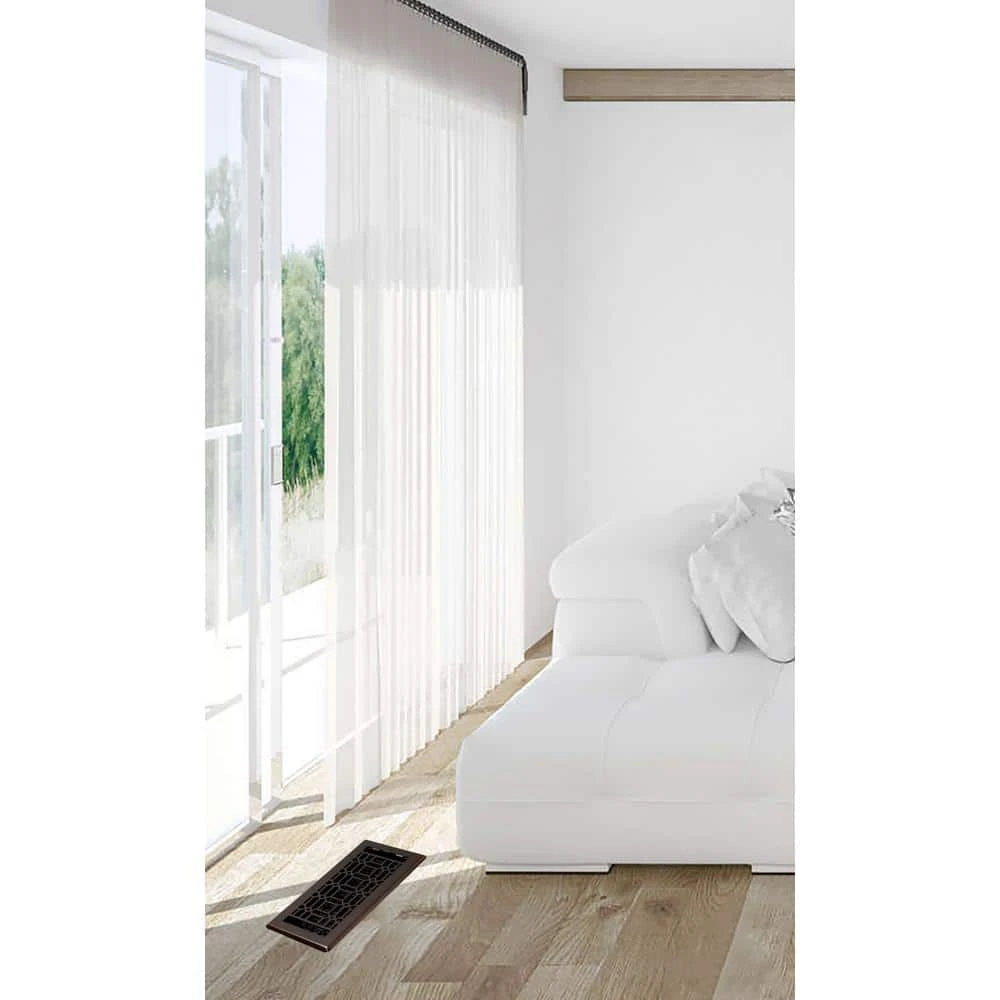 4 In. X 10 In. New Gothic Floor Register, Plated Rubbed Bronze 7 4 In. X 10 In. New Gothic Floor Register, Plated Rubbed Bronze - Image 7