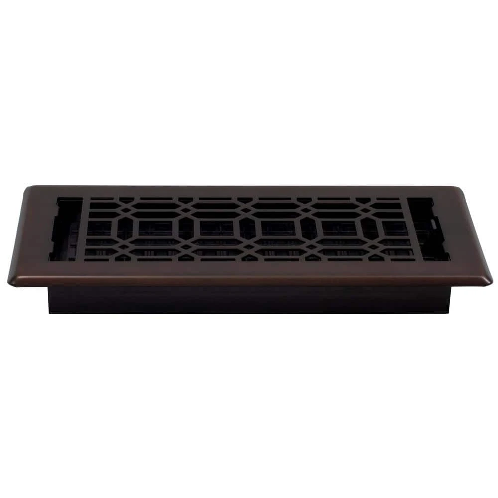 4 In. X 10 In. New Gothic Floor Register, Plated Rubbed Bronze 2 4 In. X 10 In. New Gothic Floor Register, Plated Rubbed Bronze - Image 2
