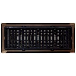 4 In. X 12 In. New Gothic Floor Register, Plated Rubbed Bronze -Fire Place Store browns tans decor grates registers grilles ngh412 rb 66 1000