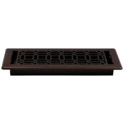 4 In. X 12 In. New Gothic Floor Register, Plated Rubbed Bronze -Fire Place Store browns tans decor grates registers grilles ngh412 rb a0 1000