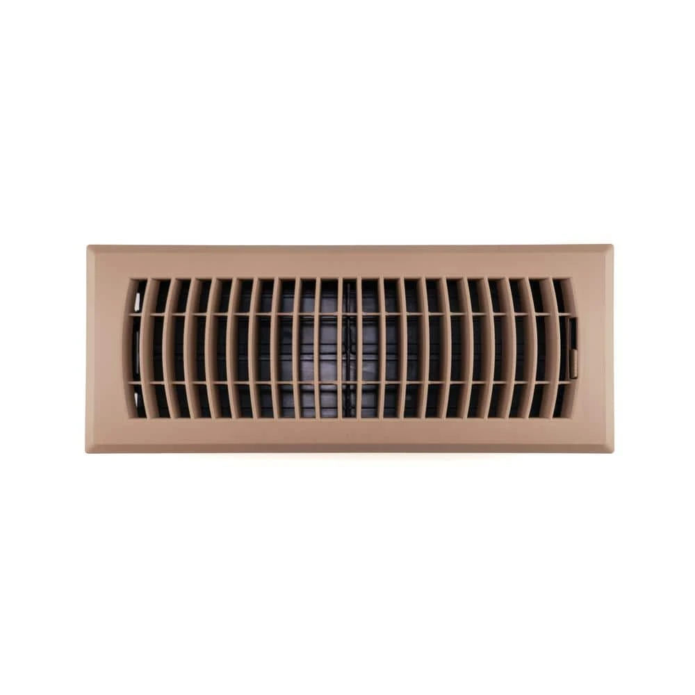 4 In. X 12 In. 1-Way Plastic Floor Register In Brown 1 4 In. X 12 In. 1-Way Plastic Floor Register In Brown