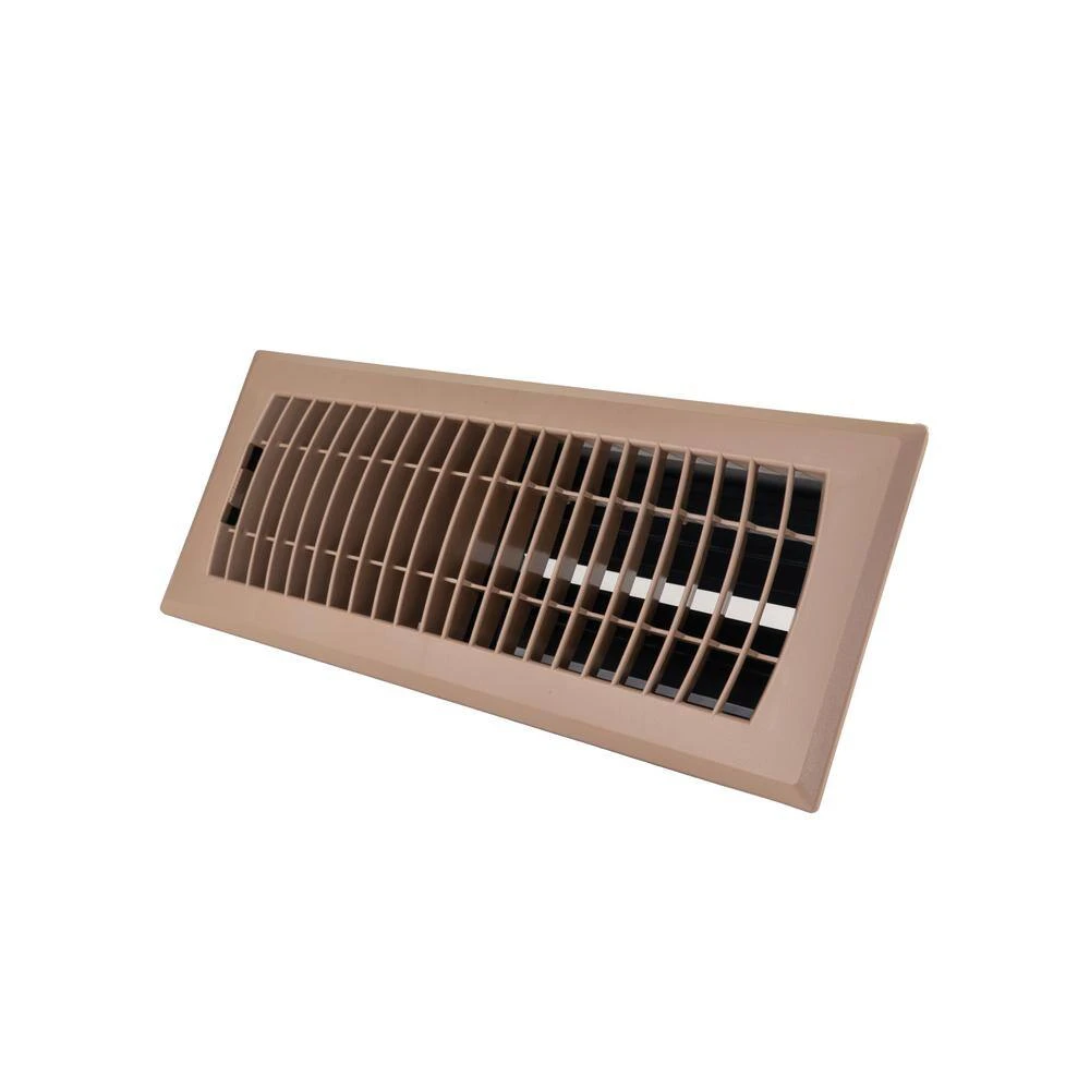 4 In. X 12 In. 1-Way Plastic Floor Register In Brown 2 4 In. X 12 In. 1-Way Plastic Floor Register In Brown - Image 2