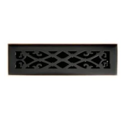 Elegant Scroll 2 In. X 12 In. Steel Floor Register In Oil Rubbed Bronze