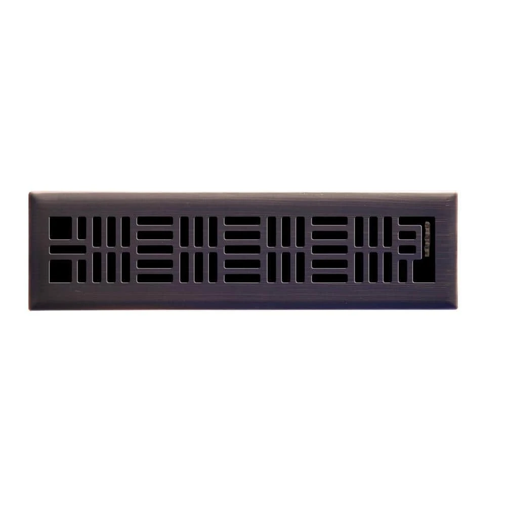 Art Nouveau 2 In. X 12 In. Steel Floor Register In Cocoa Bronze 1 Art Nouveau 2 In. X 12 In. Steel Floor Register In Cocoa Bronze