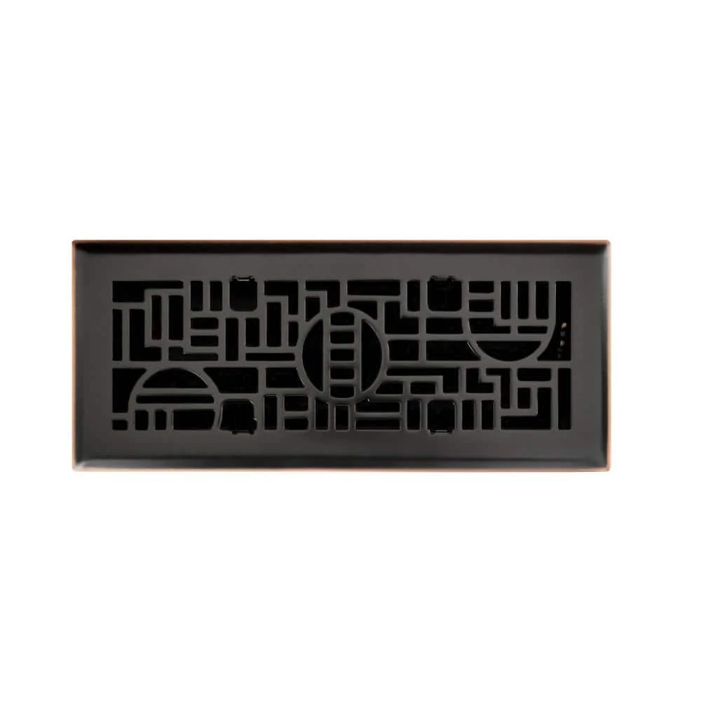 4 In. X 12 In. Cosmopolitan Floor Register In Oil Rubbed Bronze 1 4 In. X 12 In. Cosmopolitan Floor Register In Oil Rubbed Bronze