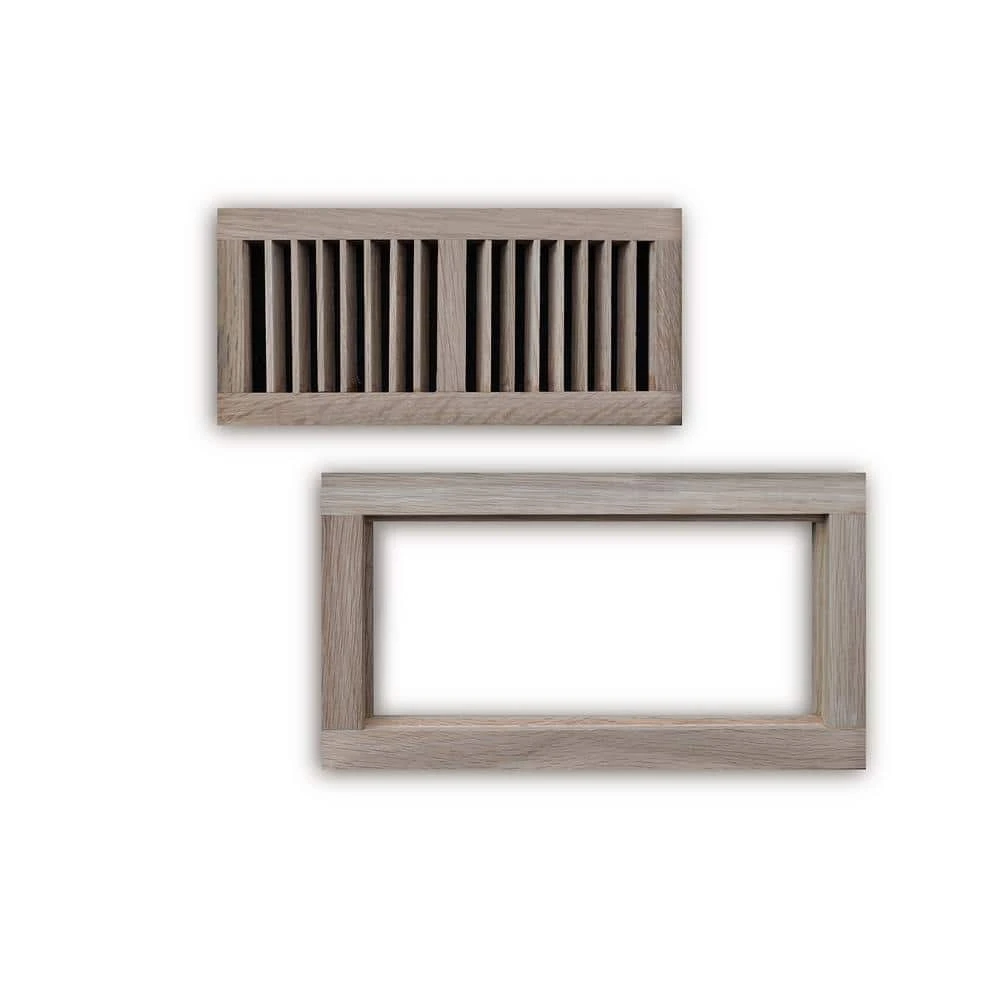 4 In. X 10 In. Oak Wood Flush Mount Grille In Unfinished Oak 2 4 In. X 10 In. Oak Wood Flush Mount Grille In Unfinished Oak - Image 2